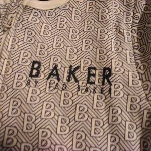 Baby Ted Baker Footie grey and white size 9-12 months